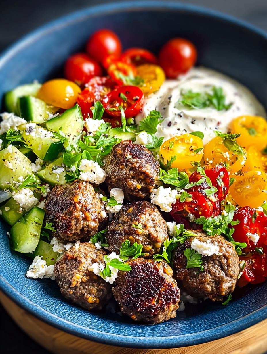 Delightful Mediterranean Meatball Bowl