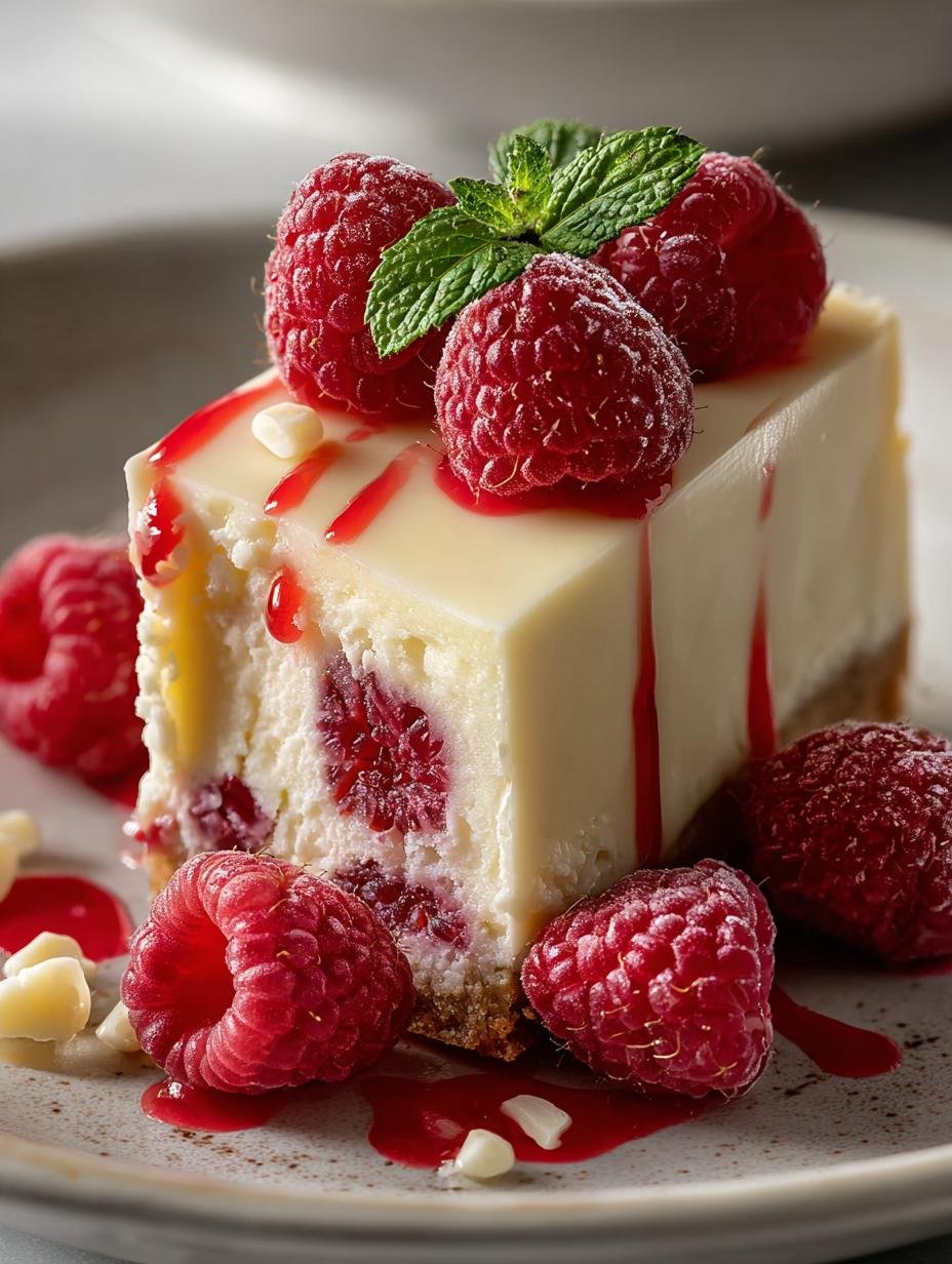 Indulgent White Chocolate Raspberry Cheesecake Recipe - Indulgent White Chocolate Raspberry - additional detail