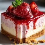 Irresistible Bake Strawberry Cheesecake