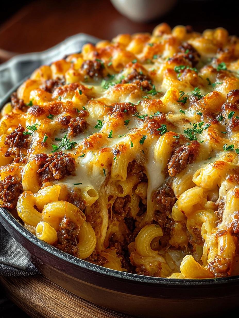 Irresistible Cheesy Beef Macaroni