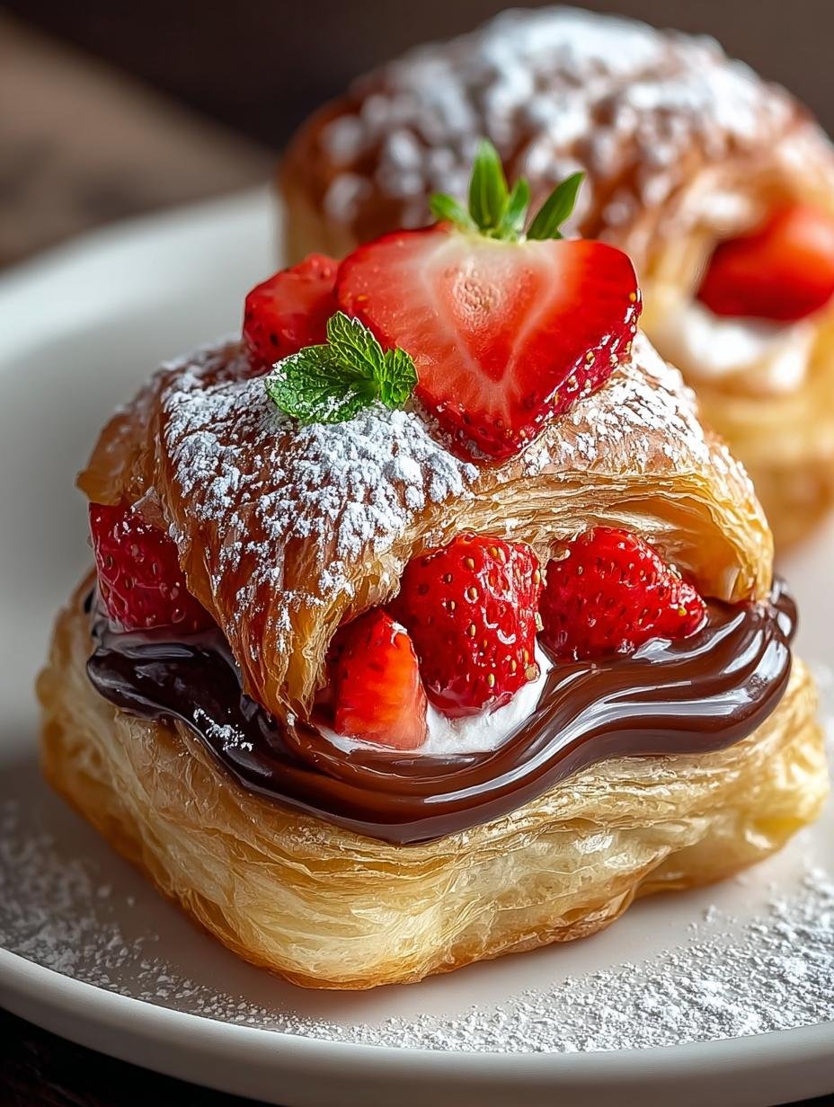 Irresistible Strawberry Nutella Puff Pastry Delight - Irresistible Strawberry Nutella Puff - main visual representation