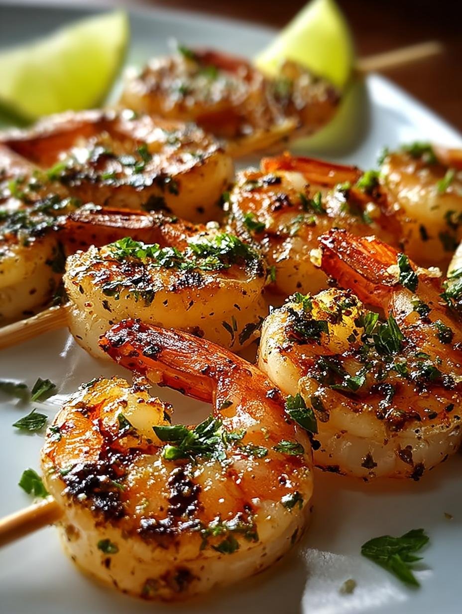 Juicy Grilled Shrimp Skewers with Garlic Lemon Butter - Juicy Grilled Shrimp Skewers - additional detail