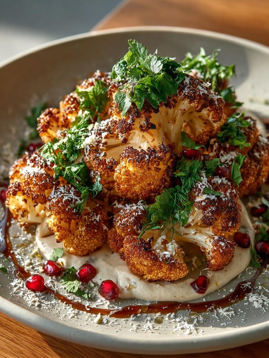 Delicious Moroccan Cauliflower with Tahini Honey Recipe - Moroccan Cauliflower with Tahini - main visual representation