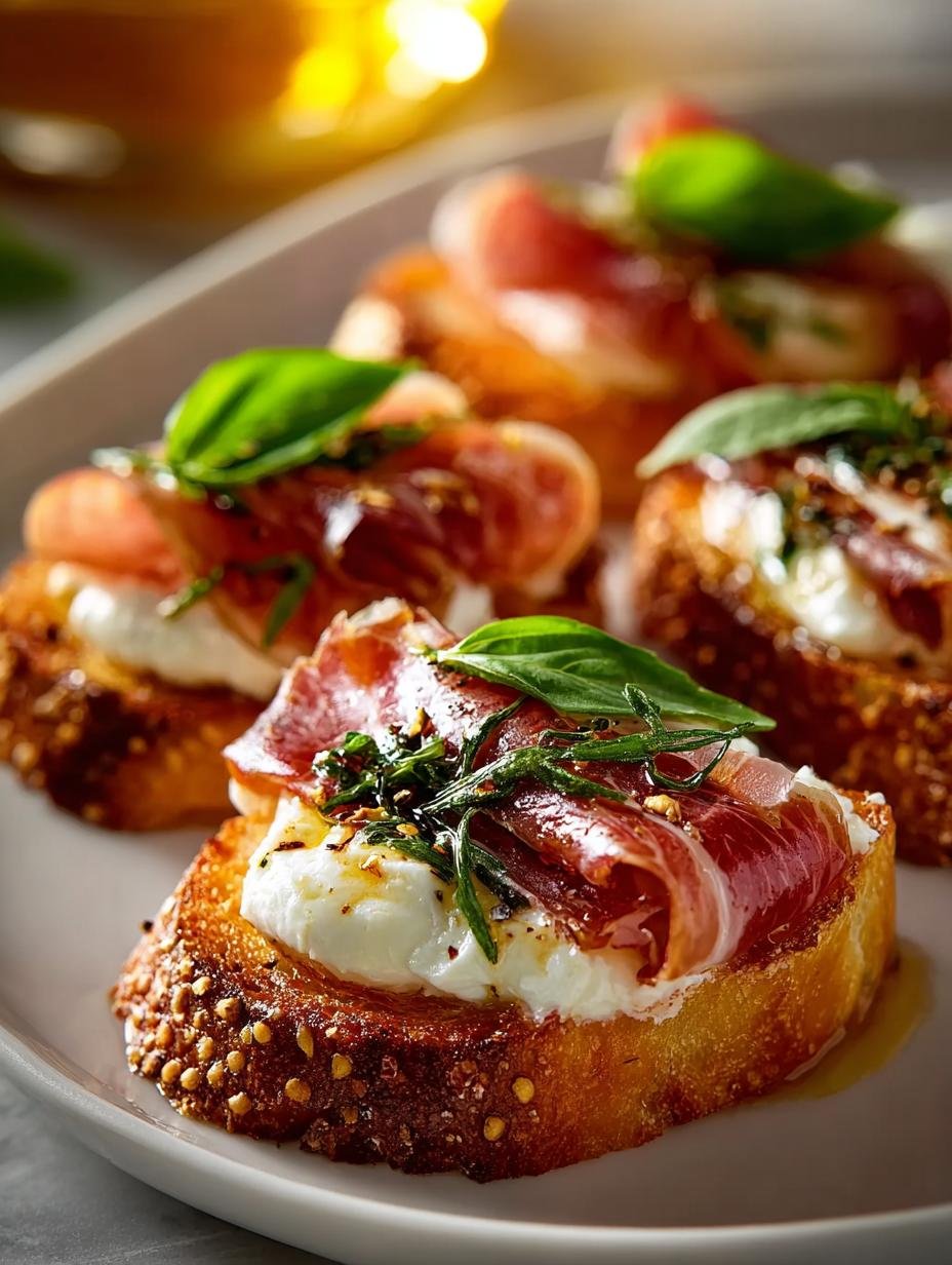 Mozzarella Beef Prosciutto Crostini: A Gourmet Delight