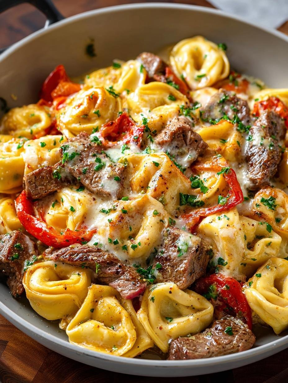 One Pan Cheesesteak Tortellini: 7 Comforting Flavors - One Pan Cheesesteak Tortellini - main visual representation