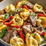 One Pan Cheesesteak Tortellini