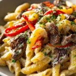 Philly Cheesesteak Pasta Hearty