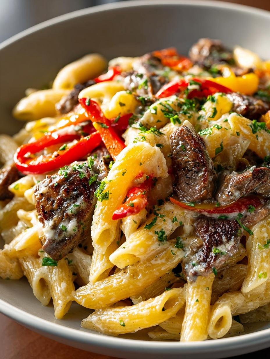 Ultimate Philly Cheesesteak Pasta: Hearty Comfort Dish