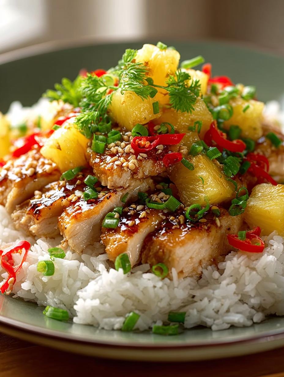 Delicious Pineapple Chicken Rice Tropical Delight