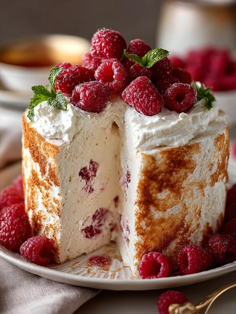 Delicious Raspberry Angel Food Cake Recipe You’ll Love - Raspberry Angel Food Cake - additional detail